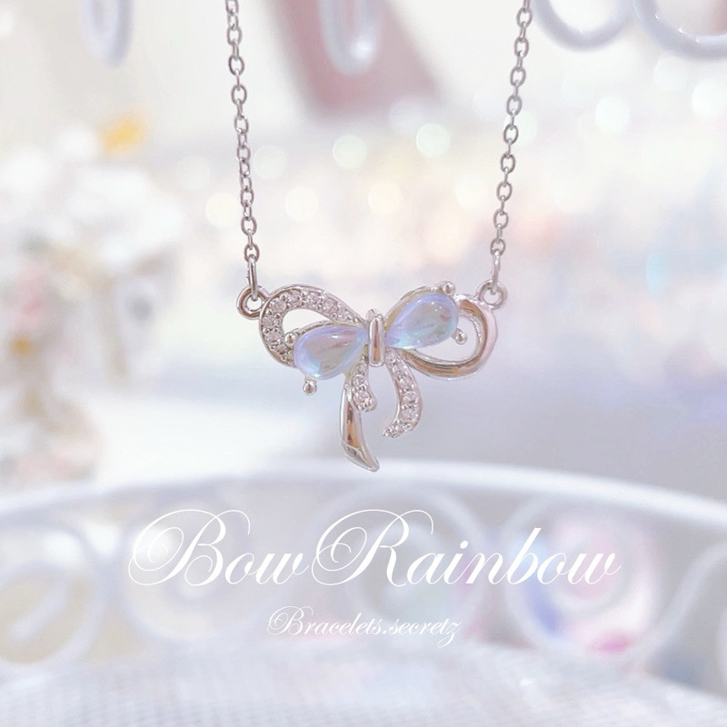 พร้อมส่ง 💒 Bow Rainbow v.2🫧💗 สร้อยคอชุบเงินแท้ 🎀💗 สร้อยคอ สร้อย เครื่องประดับ (23)