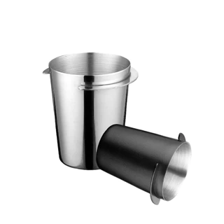 จัดส่งทันที | ถ้วยโดส กระบอก รองผงกาแฟไม่ให้หก 51mm 53mm 58mm Silver ถ้วยสแตนเลส ตวงเมล็ด dosing cup
