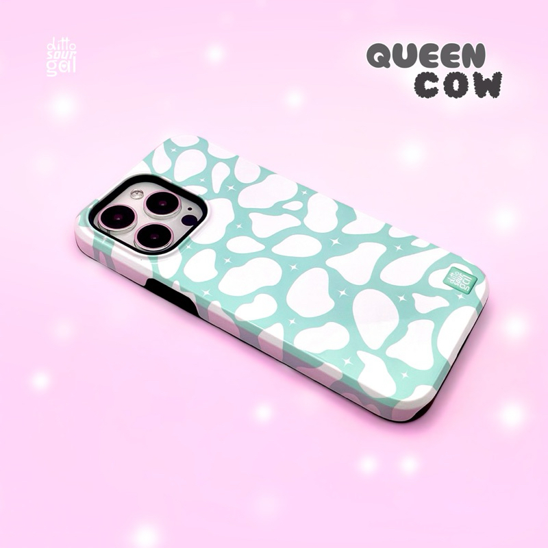 (MADE TO ORDER) เคสไอโฟน (CASE IPHONE) DITTO SOUR GAL (🛼 BABY MINT) รุ่น 👑 QUEEN COW (เคสลายวัว)