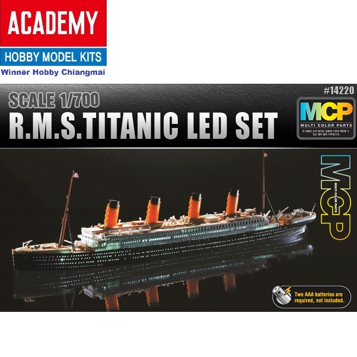 พลาสติก โมเดล ประกอบ Academy 14220 R.M.S. TITANIC + LED SET 1/700