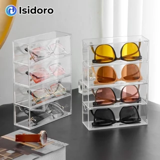 lsidoro กล่องใส่แว่นตา กล่องดึงจดหมาย อะคริลิค ความโปร่งใสป้องกันฝุ่น หลายระดับ พื้น ที่ทำงาน จัดระเบียบกล่อง