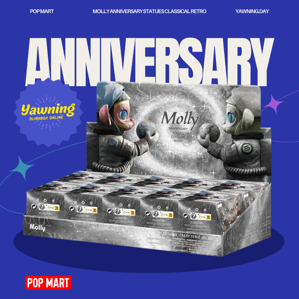 (พร้อมส่งวันนี้ 🔥) POPMART ยกกล่อง Molly Anniversary Statues Retro ยกกล่อง ยก box ซีลเรียบร้อย ไม่แกะ ได้ครบทุกกล่อง