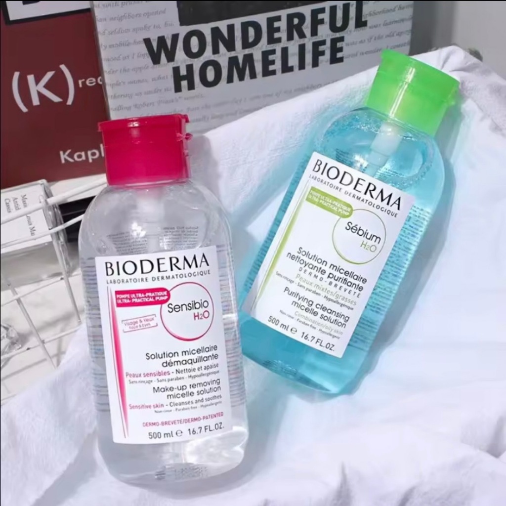 คลีนซิ่ง เช็ดเครื่องสำอาง Bioderma ใช้ได้กับทุกสภาพผิวแม้ผิวแพ้ง่าย น้ำล้างเครื่องสำอาง 500 มล