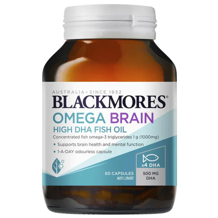 Blackmores Omega Brain High DHA Fish Oil 60 Capsules
