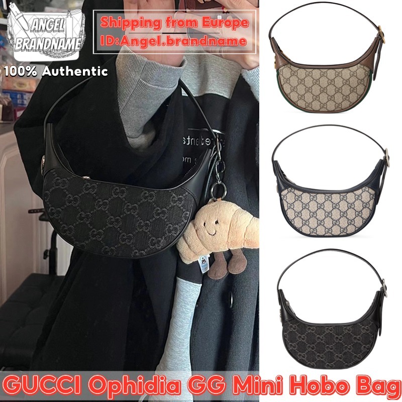 👜กุชชี่ GUCCI Ophidia GG Mini Hobo Bag กระเป๋า สุภาพสตรี/กระเป๋าสะพายไหล่