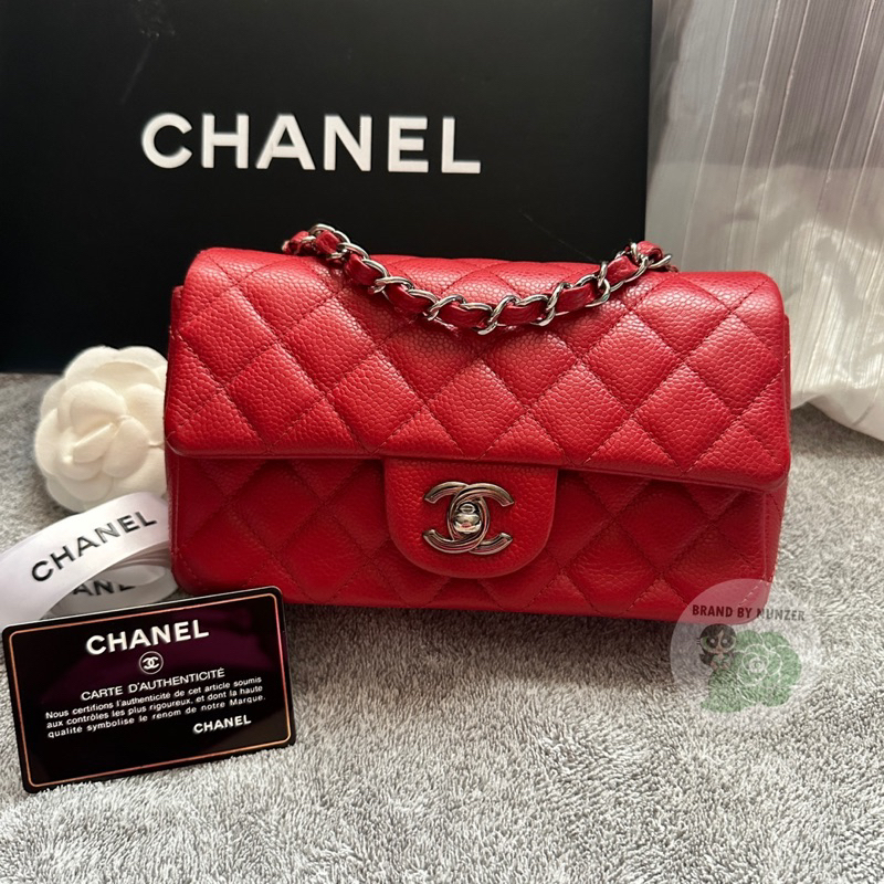 Chanel Classic Mini 8 Red Caviar Holo 18