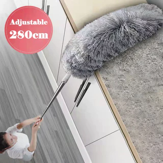 ที่ปัดฝุ่น ไม้กวาดหยากไย่ 280cm ปรับความงอ ซักได้ ดึงดูดฝุ่นด้วยไฟฟ้าสถิต ห้วปัดฝุ่นสามารถจับโค้งงอได้เข้าถึงได้ทุกซอก