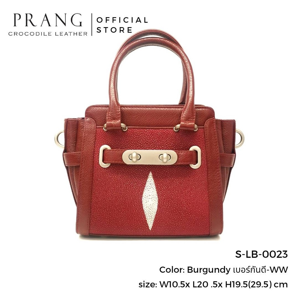 Prang Stingray Leather Top Handle Bag Handbag กระเป๋าถือสตรี หนังปลากระเบน S-LB-0023