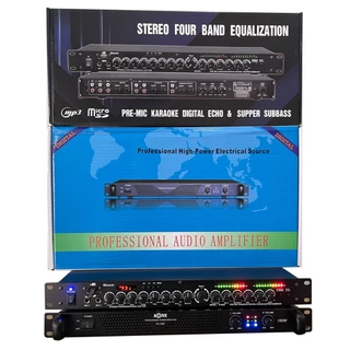 ชุคเพาเวอร์แอมป์+ปรีแอมป์ 300วัตต์รุ่น PA-1200 Max Powet:150W*2 ที่ 8 โอมป์ 2CH ปรีแอมป์คาราโอเกะรุ่นK-95BT