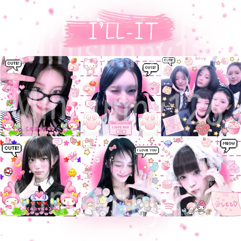 ส่งทุกอังคาร,ศุกร์ สติกเกอร์ illit เคลือบกลิตเตอร์ เซ็ตละ 9 ชิ้น