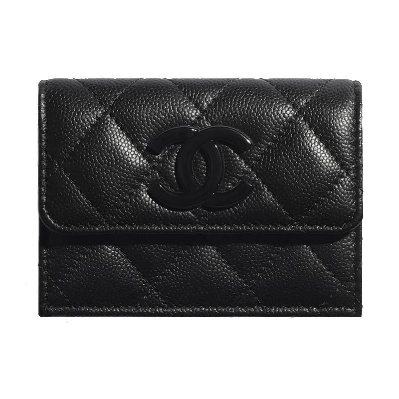 Chanel/หนังวัว/กระเป๋าใส่เหรียญ/กระเป๋านามบัตร/คลัทช์/AP1963/แท้ 100%