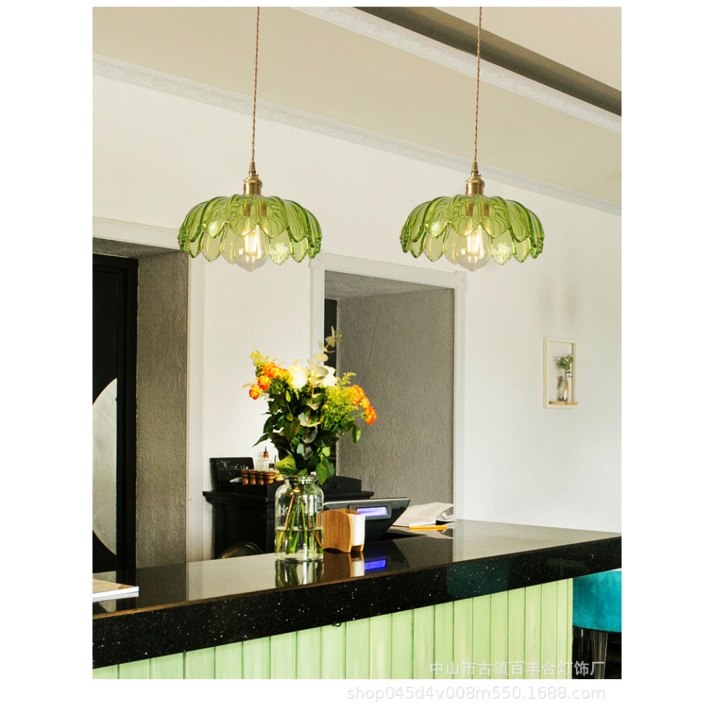 【ผ่อนแบบปลอดดอกเบี้ย】ทองแดงทั้งหมดSingle-Head Creativeร้านอาหารบาร์ทางเดินโคมไฟข้างเตียงร้านขายเสื้อผ้าโคมระย้าแก้ว - รูปที่ 2