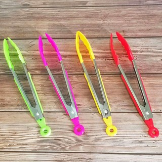 🚚พร้อมส่ง🚚ที่คีบอาหาร สเตนเลส/ซิลิโคน ไม้คีบอาหาร คีมคีบอาหาร ที่คีบน้ำแข็ง ทนความร้อน