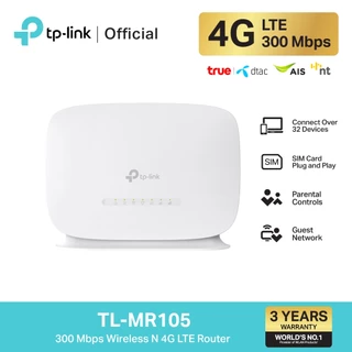 TP-Link TL-MR105 เราเตอร์ใส่ซิม4G 300 Mbps Wireless N 4G LTE Router เสียบซิมการ์ดก็ใช้ได้เลย แชร์ไวไฟได้สูงสุด 32อุปกรณ์