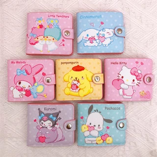 กระเป๋าสตางค์ กระเป๋าใส่เหรียญ ขนาดเล็ก แบบพกพา ลายการ์ตูน Kuromi Melody Kitty แมว สุนัข เหมาะกับใส่บัตรรถบัส แฟชั่นสําห