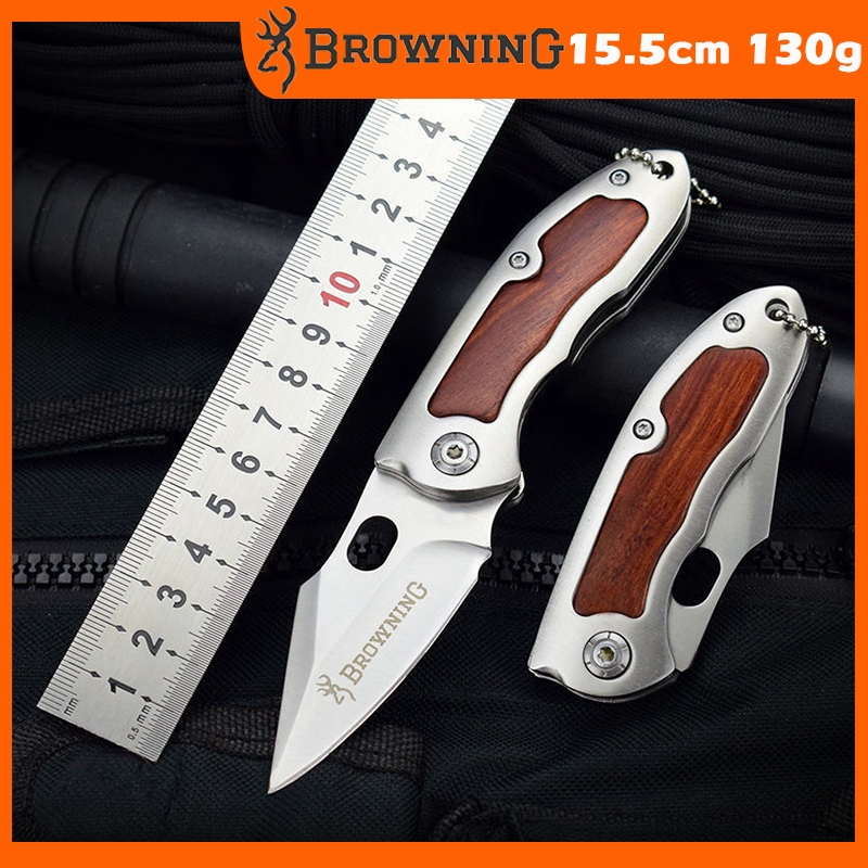 Browning  มีดพับพกพา 15.6cm มีดเดินป่า  ปอกผลไม้ ตัดทุเรียน EDC Tactical Folding Blade Edge Pocket Cleaver Knife