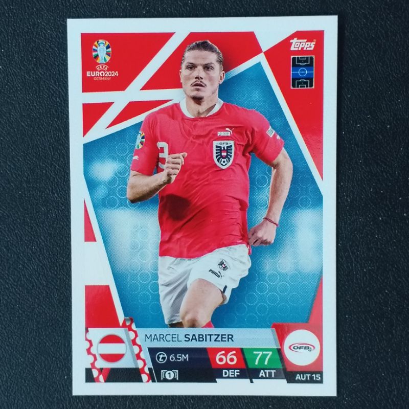 (ทีม AUT) การ์ดฟุตบอล ยูโร 2024 แมตช์แอทแทค ใบเบส ( BASE TOPPS EURO 2024 MATCH ATTAX SOCCER CARD )