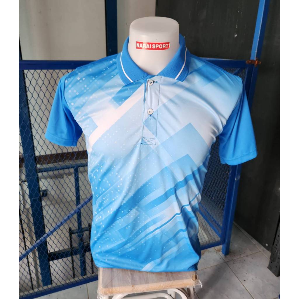 เสื้อกีฬาชาย  sport day เสื้อโปโลชาย ผ้าไมโครพิมพ์ลาย ใส่สบาย ไม่ต้องรีด SA506  NR306