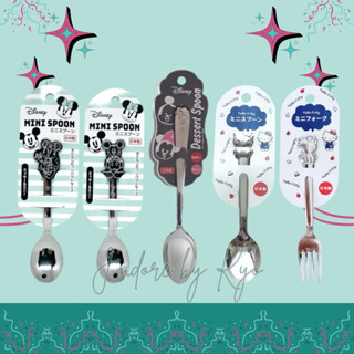🌈🇯🇵 Sanrio / Disney ช้อนส้อมสแตนเลสไซส์มินิ ลายมิกกี้เมาส์แล…