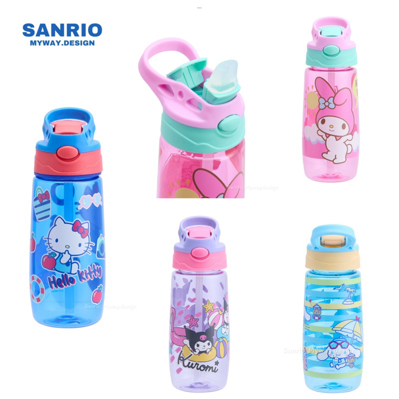 ขวดน้ำเด็ก Sanrio พร้อมหลอดลิขสิทธิ์ของแท้💯