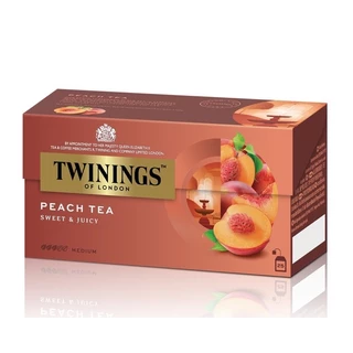 ทไวนิงส์ ชา รสพีช ชนิดซอง 2 กรัม แพ็ค 25 ซอง Twinings Peach Flavoured Tea 2 g. Pack 25 Tea Bags