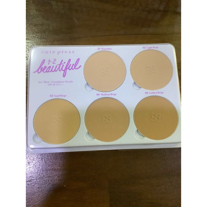 แป้วเทสเตอร์ Cute press 1-2 Beautiful Airy Matte แบบแผง 5ช่อง