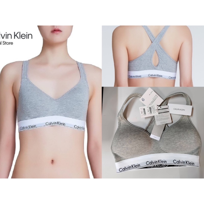 Sport Bra Calvin Klein ของแท้ 100% ป้ายห้อยสีเทา Size S