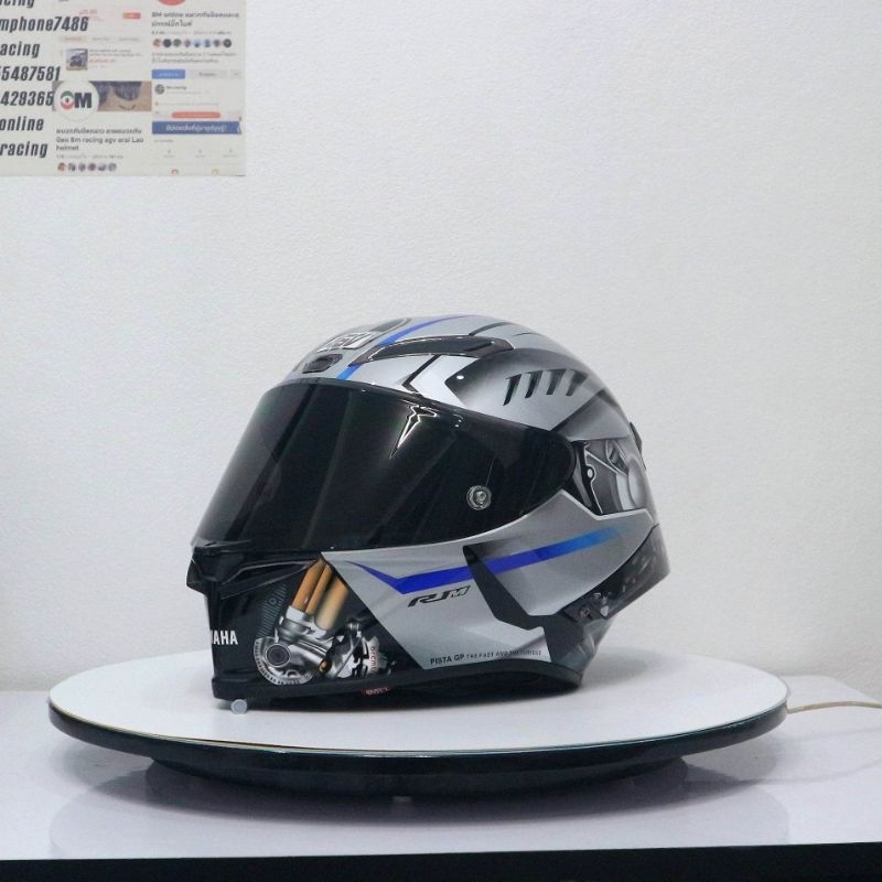 มือ1 หมวกกันน็อคเต็มใบ สีดำ เเบน46Vร้าน8m racing 8m online สำหรับขับรถบิ๊กไบค์สไตล์สปอร์ต ใส่ได้ทั้ง