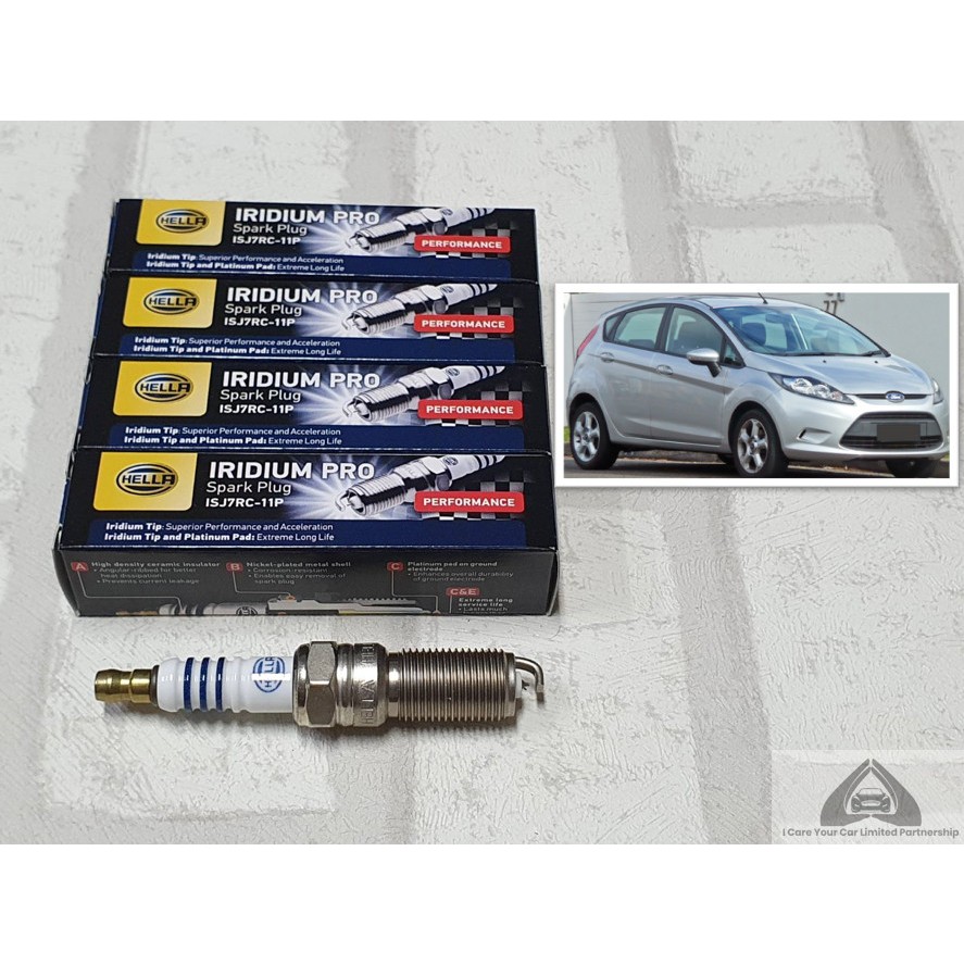 หัวเทียนเข็ม อิริเดียม Ford Fiesta รุ่น 1.4 / 1.5 / 1.6 ชุด 4 หัว ระยะการใช้งาน 100,000 กม : Hella ISJ7RC-11P