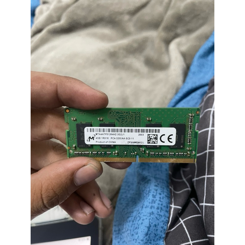 แรมมือสอง Ram Notebook Micron  DDR4 4GB 1RX16 PC4-3200AA(MTA4ATF51264HZ-3G2J1)
