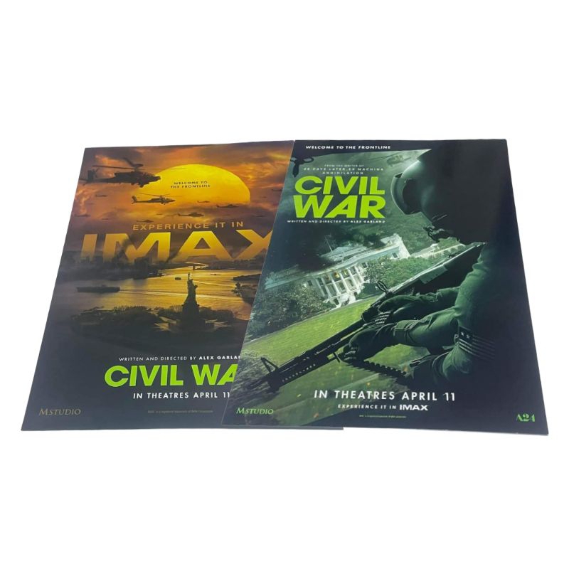 โปสเตอร์ IMAX Poster Civil War วิบัติสมรภูมิเมืองเดือด ลิขสิทธิ์แท้จาก Major Cineplex โปสเตอร์ Civil War 2024 A24