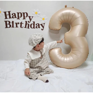[พร้อมส่ง] ลูกโป่งฟอยล์ ลูกโป่งฟอยล์ตัวเลข ลูกโป่งฟอยล์สีคาราเมล ขนาด 32 นิ้ว และ 40 นิ้ว
