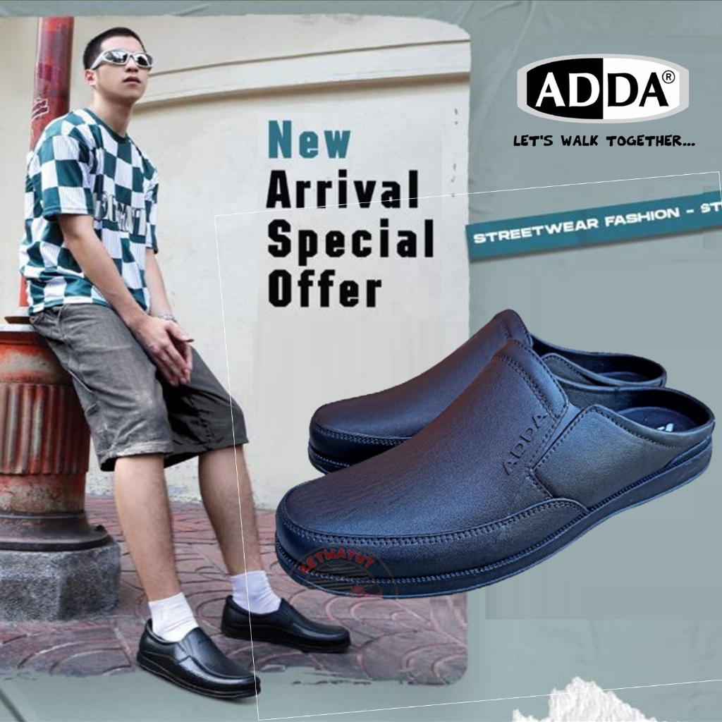รองเท้าแตะแบบสวมผู้ชาย รองเท้าคัชชู ผู้ชาย Adda รุ่น 17501