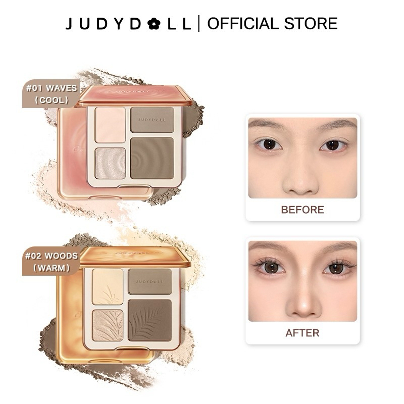 พร้อมส่งในไทย JUDYDOLL ไฮไลท์และคอนทัวร์พาเลต Hightlight Contour Palette
