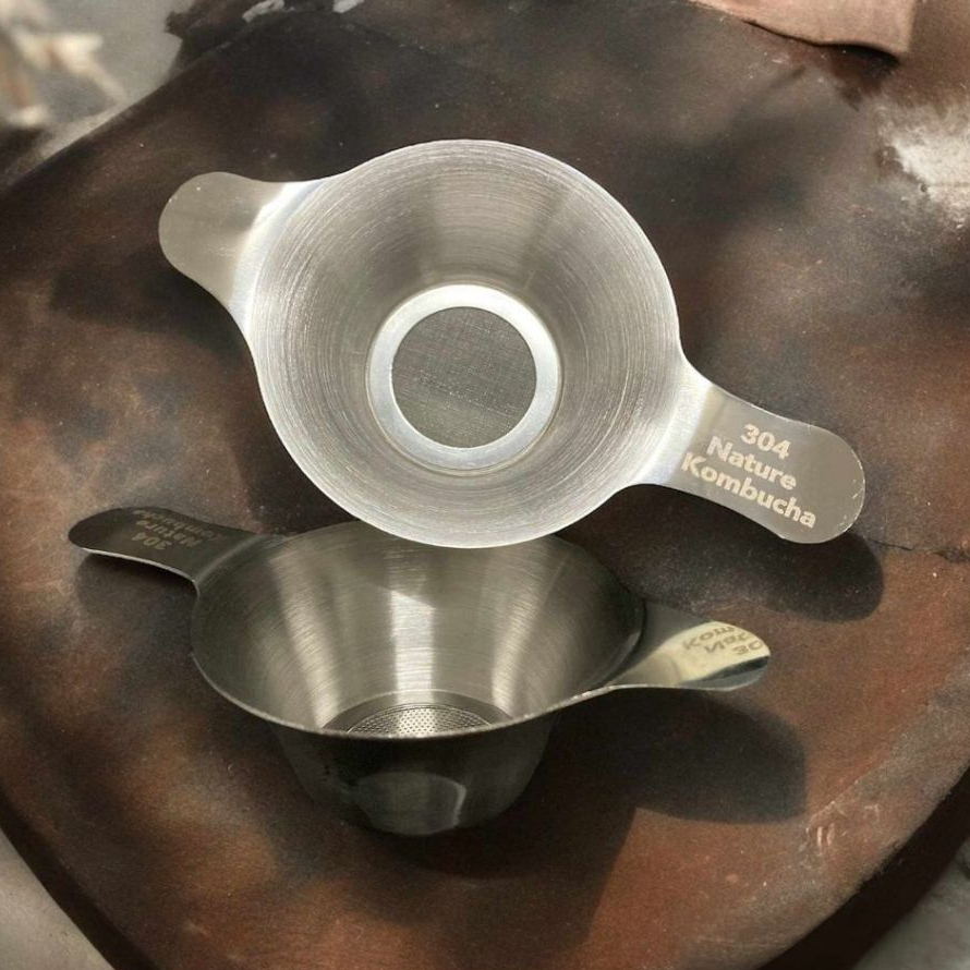 ที่กรองใบชาสแตนเลส 304แท้ รุ่น Premium 304 Stainless Steel Tea Strainer ตะแกรงกรองชา | Nature Kombucha
