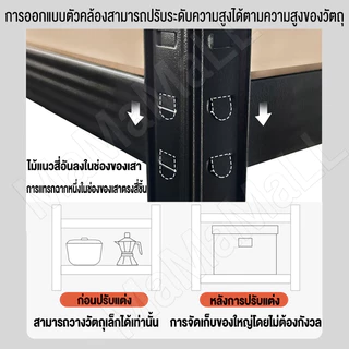 [สีขาว] ชั้นวางของ ชั้นวางเหล็ก ชั้นไม้วางของ สแตนเลส+ไม้ ชั้นเหล็ก ชั้นเก็บของ รับน้ำหนัก400กก Rack Shelf