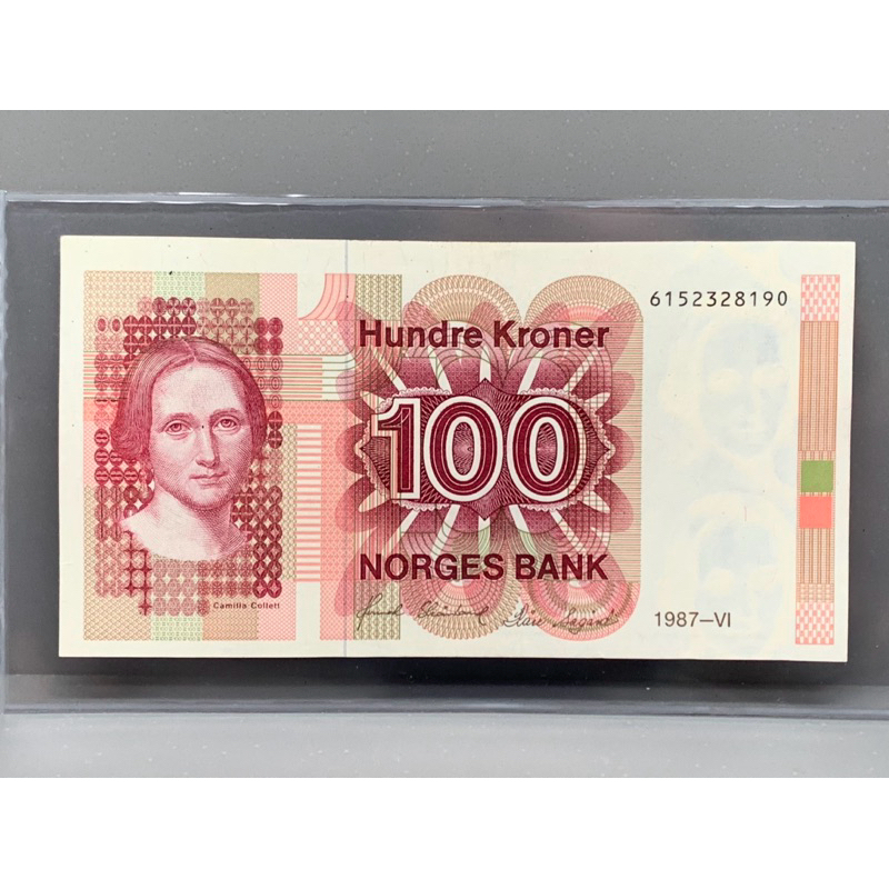 ธนบัตรรุ่นเก่าของประเทศนอร์เวย์ 100Kroner ปี1987