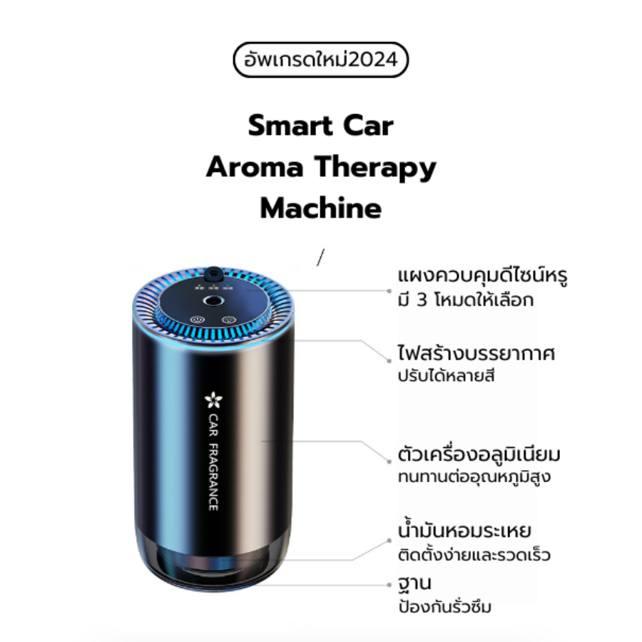 [ส่งจากไทย] Smart Car Air Fresher,น้ำหอมปรับอากาศรถยนต์อัจฉริยะ 6กลิ่น มีambient light และ star light(ดวงดาวจำลอง)