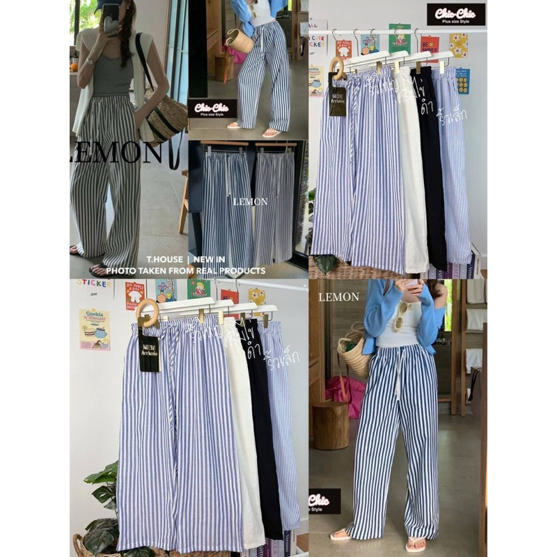 /YY/ กางเกงยาวสาวอวบ ผ้าลินิน เอวรูด มีกระเป๋า2ข้าง #เสื้อผ้าไซส์ใหญ่ สาว อ้วน พลัสไซส์ plussize