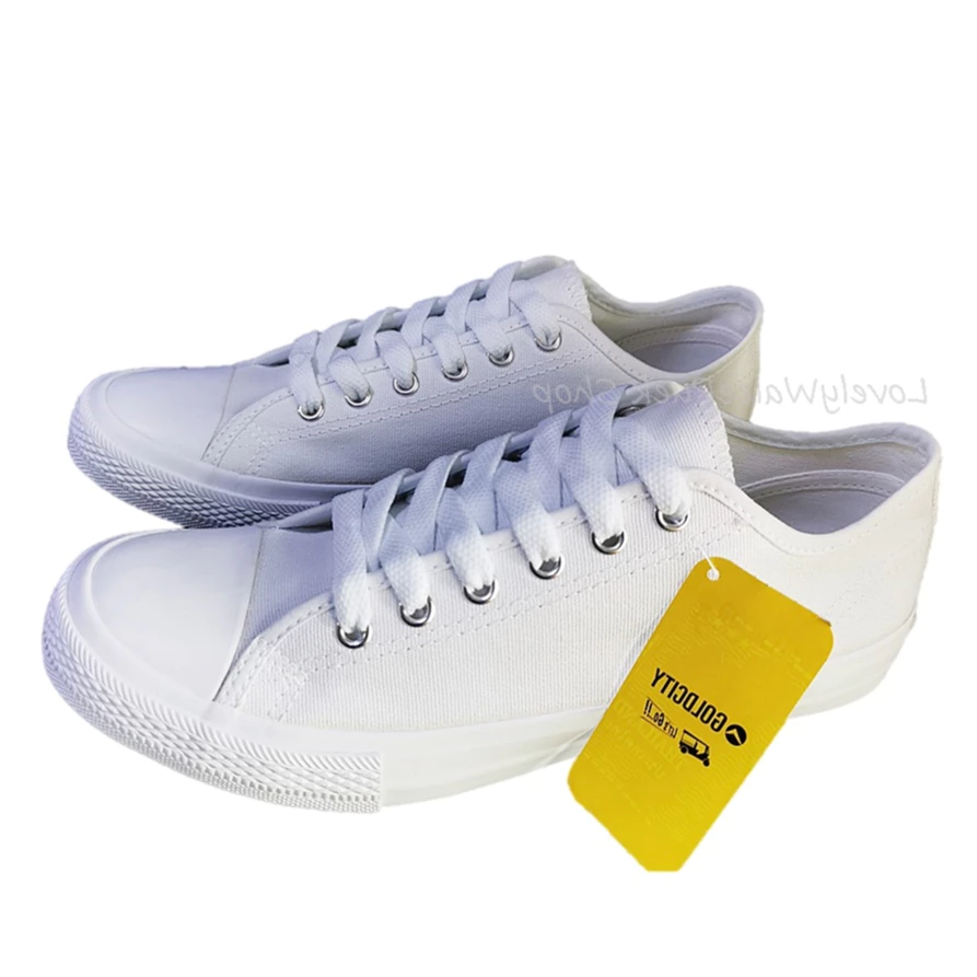 (พร้อมส่ง🚛)GoldCity-1207 รองเท้าผ้าใบแฟชั่น สีขาวพื้นนุ่มใส่ทน Size 35-45
