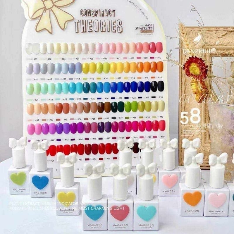 สีเจล  Macaron (SANSU Korea) 58 สี แถมชาร์จสี แถมเบส ท็อป สีสวย ติดทนนาน