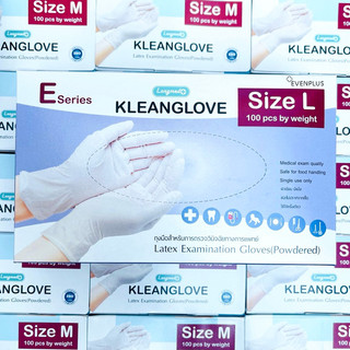 ล็อตใหม่✨3ขนาด SML✅ ถุงมือยาง การแพทย์ อนามัย 100ชิ้น (มีแป้ง) KLEANGLOVE LONGMED ถุงมือยางทำอาหาร คลีนโกรฟ แบบหนา สีขาว