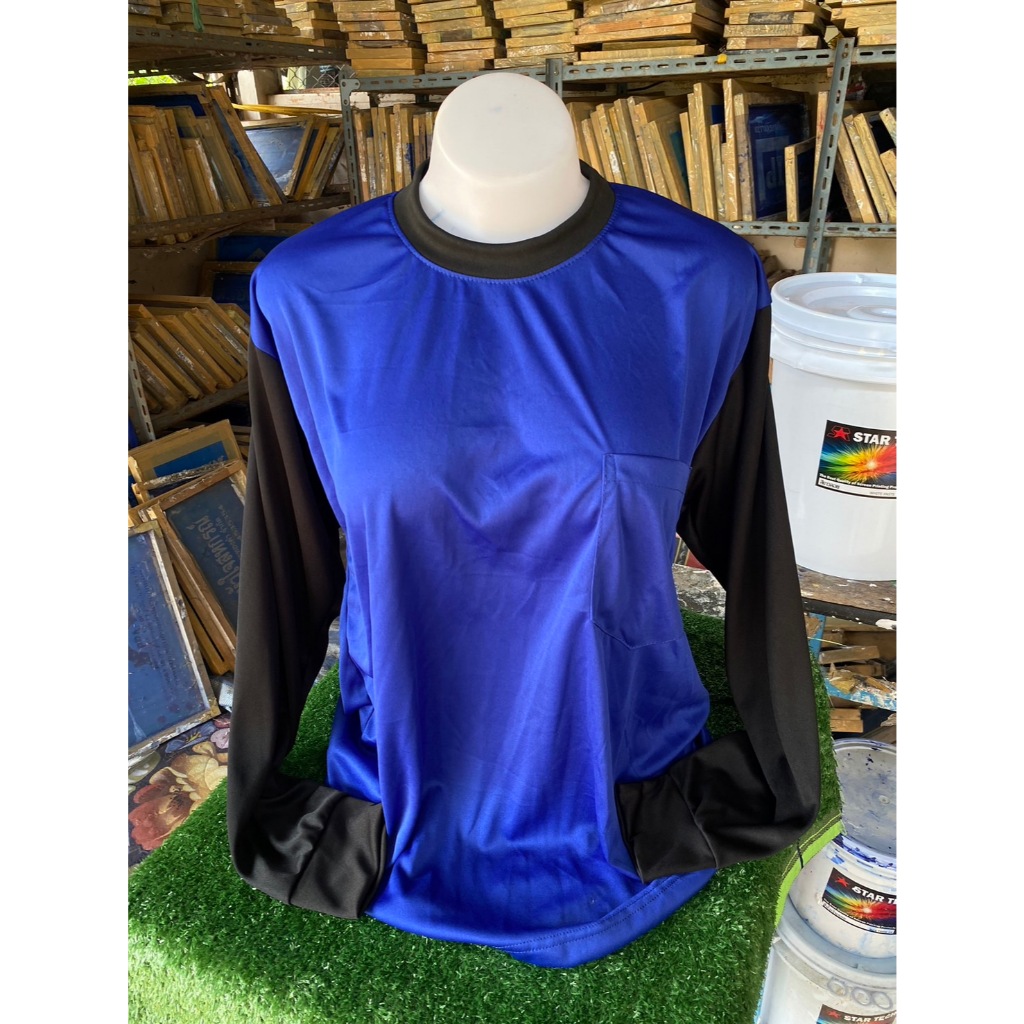 เสื้อคนงาน เสื้คอกลมแขนดำ ฟรีไซร์รอบอก44-46 นิ้ว Man Clothing ผู้ชาย กรม