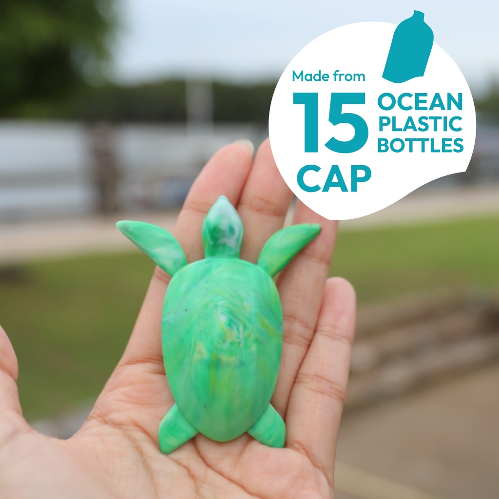 พวงกุญแจน้องเต่ารีไซเคิล (recycled turtle keychain from plastic)