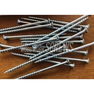 ตะปูเกลียว 4.5x90 (3นิ้วครึ่ง) สกรูงานไม้โดยเฉพาะ เกลียวปล่อยยาว สกรูเกลียวครึ่ง สำหรับยึดไม้ชิ้นใหญ่ ชุบซิ้งค์