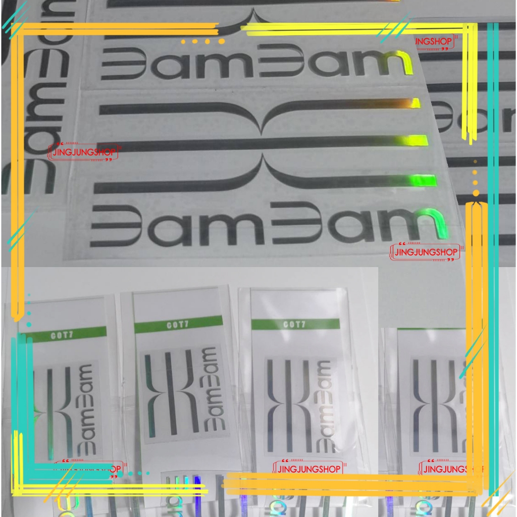 สติ๊กเกอร์โฮโลแกรม Logo BAMBAM Got7 มีขนาดเล็กกับขนาดใหญ่ค่ะ ติดได้ทุกพื้นผิวเรียบ