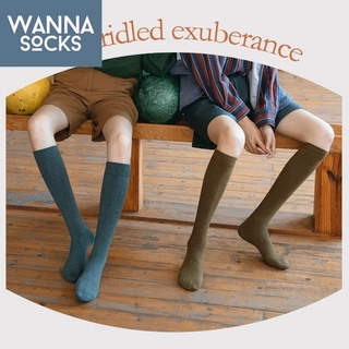 ส่งจากไทย!! ถุงเท้าข้อยาว CALFY SOCK สไตล์ญี่ปุ่น ผ้าฝ้าย ถุงน่อง สีพื้น สำหรับผู้หญิง C03