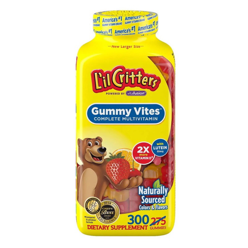 EXP: 03/26 L’il Critters Gummy Vites วิตามินหมีรวม สำหรับเด็ก ทานง่าย ขนาด: 300 แคปซูล