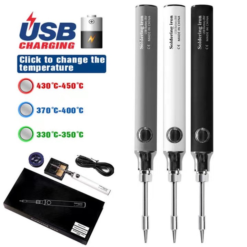 หัวแร้งบัดกรี หัวแร้งพลังสูง ชุดหัวแร้งบัดกรี5โวลต์8วัตต์พร้อมที่ชาร์จ USB ชุดหัวแร้งบัดกรีการชาร์จแบบไร้สายหัวแร้ง คุณภ