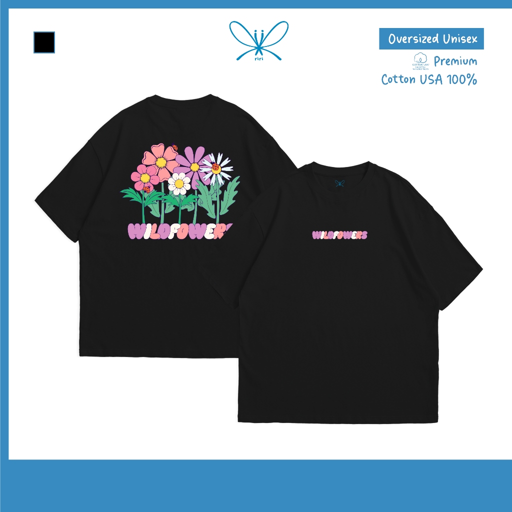 Wildflower เสื้อยืด โอเวอร์ไซส์ Premium T-shirt Oversize Unisex Cotton USA 100%